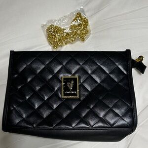Quilted Black Crossbody Bag with Gold Chain